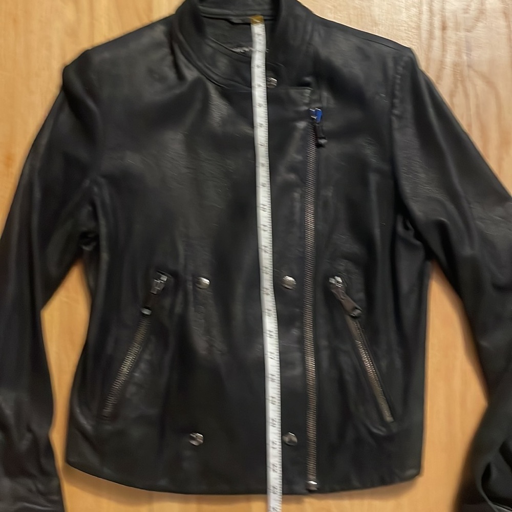 Women’s Genuine Leather Andrew Marc Jacket, pebbled black, size M - Picture 7 of 17